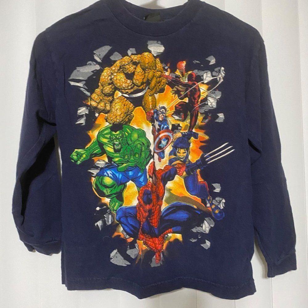 Marvel boys navy top